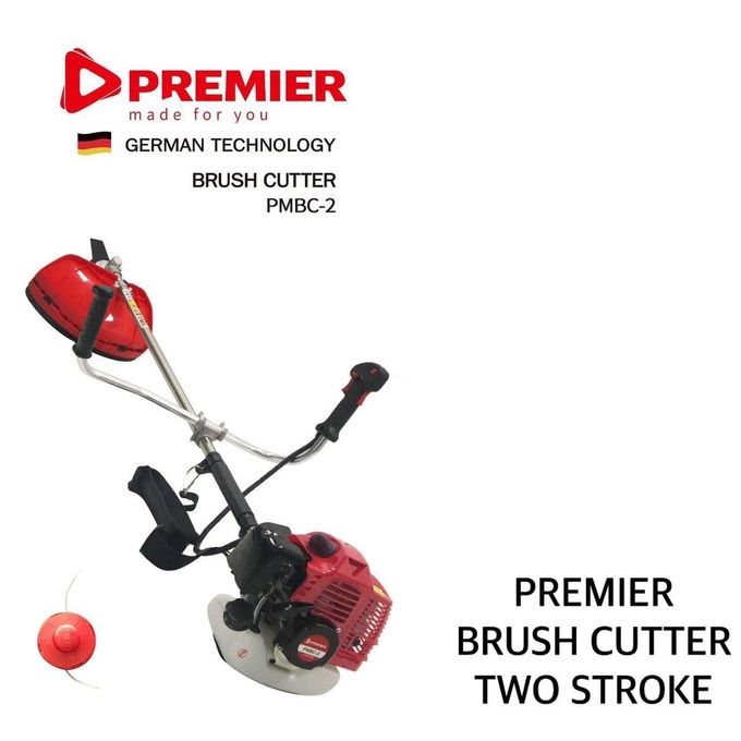 Premier Heavy Duty German quality two Stroke Brush Cutter Machine for trimming lawn grass, weeds, small trees, and other foliage