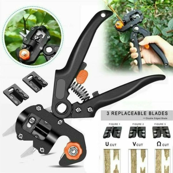 Professional Carbon Steel Grafting Tool With 2 Blades - Pruner Kit, V-Graft Omega-Graft And U-Graft, Perfect For Fruit Tree Pruner Pruning Cutting Tool Kits