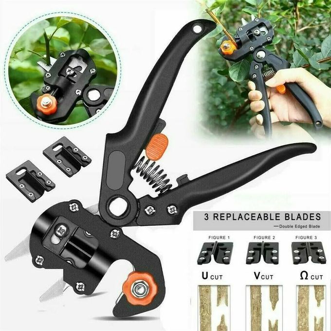 Professional Carbon Steel Grafting Tool With 2 Blades - Pruner Kit, V-Graft Omega-Graft And U-Graft, Perfect For Fruit Tree Pruner Pruning Cutting Tool Kits