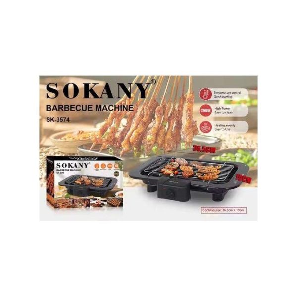 Sokany Electric Barbecue Grill 2200W - Table Grill, Auto-Thermostat Control with Overheat Protection - Space Saving, Detachable Heating Element
