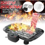 Sokany Electric Barbeque Grill, 2200W, Indoor and Outdoor, Thermostat Control, Overheat Protection, Portable, Smoke-Free