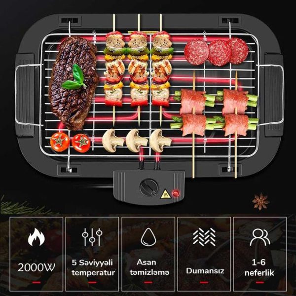 Sokany Electric Grill Smokeless Barbecue Machine 5 Level Temperature Control 2000W Electric Grill Indoor Barbecue Table