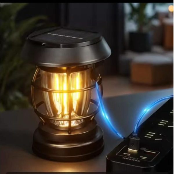 Solar sensor light,Rechargeable Solar Powered Camping Lantern with Motion Sensor, USB-C Outdoor Light for Patio & Garden, Portable Emergency LED Lantern with Dual Charging for...