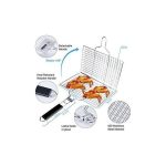 Stainless Steel BBQ Fish Meat Net Barbecue Grill Mesh Wire BBQ Grill Net Stainless Steel Barbecue Mesh Rack Grid