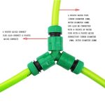 Y Type 3-Way 1/2 Inch Garden Irrigation Quick Hose Connector Splitter Fast Coupling Fitting Joiner Adaptor Green